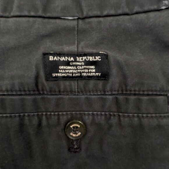 Banana Republic Mason Chino Pants Flint Grey Flat Front Preppy Cotton 32x34 - Picture 8 of 14